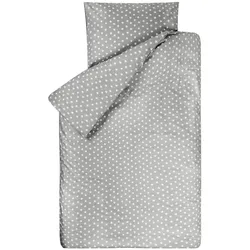 Bink Bedding, Bettwäsche, Bink Bettwäsche Sterne grau 135 x 200 (Bettwäsche Set, 135 x 200 cm)
