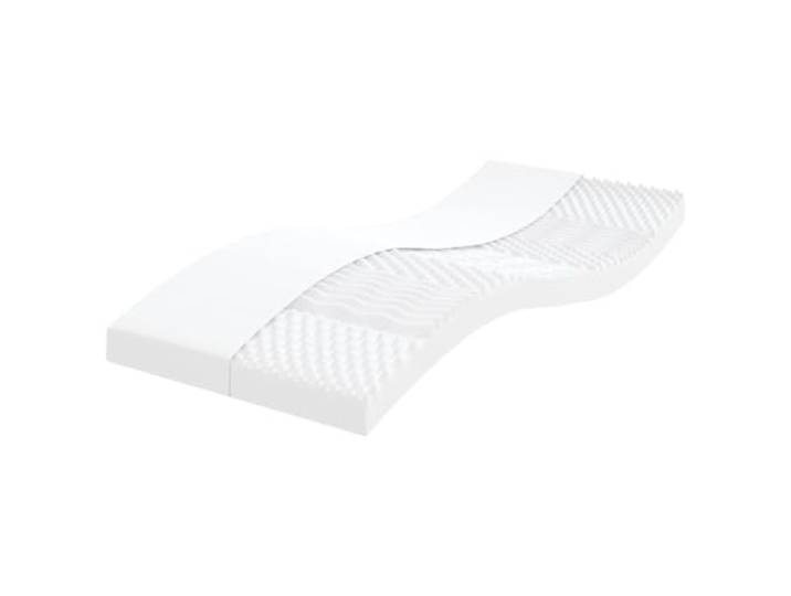 HBBMGYD Schaumstoffmatratze, 2-teilig, 90 x 190 cm, 7 Zonen, 20 ILD Stoffbezug Pfirsich, 24D PU-Schaum, 3-lagige Struktur, Unterstützung 7 Zonen, Weiß