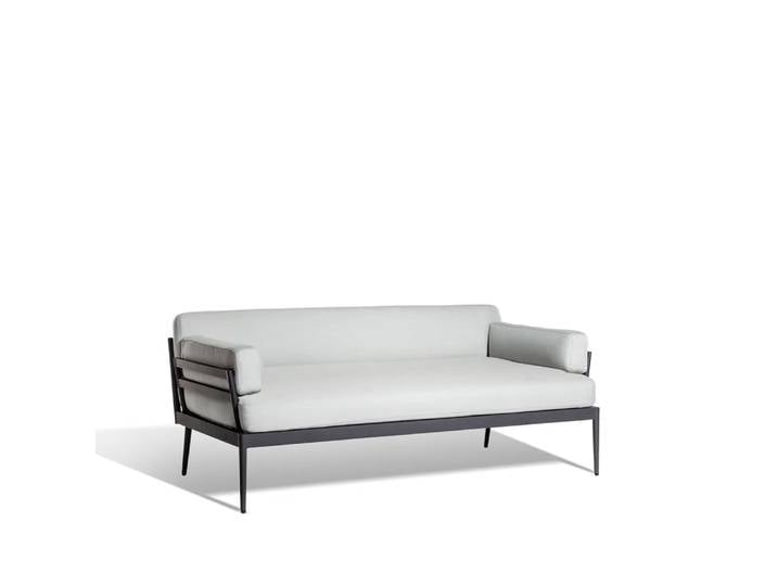 Skargaarden Anholt Sofa Sunbrella Natté Grey Storm-dunkelgraues Aluminiumgestell
