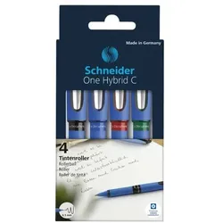 Schneider 4er-Etui Tintenroller »One Hybrid C 03« silber