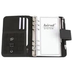 Bind Systemplaner »JAVA« A6 aus RPET mit Magnetverschluss anthrazit und Systemeinlage grau, 13x18.5 cm