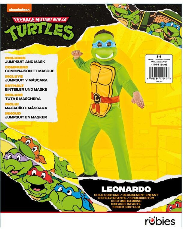 Déguisement Entrée de gamme Tortue Ninja Leonardo 5-6 ans - Rubies
