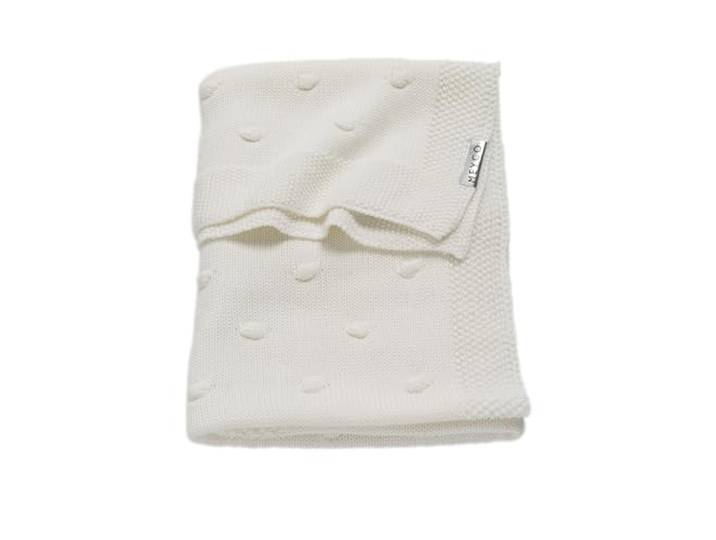 MEYCO Babydecke 75x100cm gestrickt Knots Kuscheldecke Offwhite