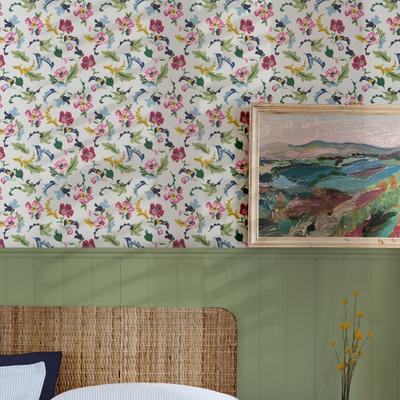 Vliestapete JOULES "Cambridge Painted Floral", beige, B:0,52m L:10m, Vlies, Tapeten, Design Tapeten