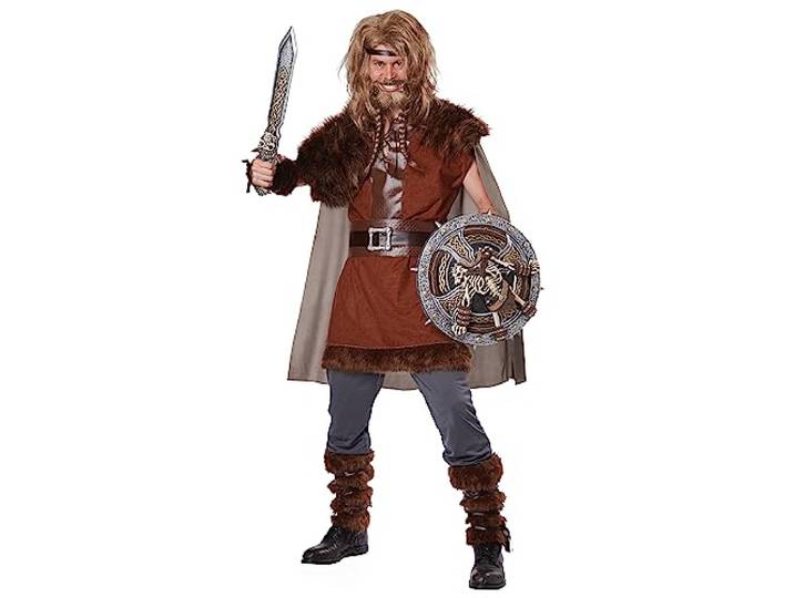 California Costumes Mighty Viking Noorse God voor mannen, Bruin, S-M