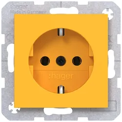 Hager WAS1300C16 Steckdose SCHUKO, Schraub-Liftklemmen, A.x/C.x, saffron, matt