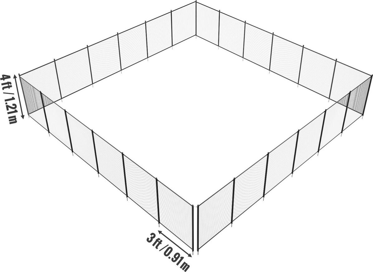 Poolzaun, 4 x 72 FT Poolzäune für eingelassene Pools, abnehmbarer Kindersicherheitszaun für Pools, einfach zu installierender DIY-Poolzaun, 340 g Teslin PVC-Poolzaun-Netz schützt Kinder und Haustiere
