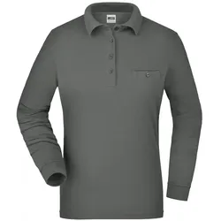 Damen Langarm Poloshirt "JN865" - XXL - dark-grey