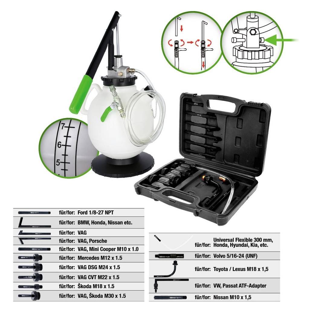 KS Tools 512.5095 COMPETITION Universal Getriebeöl-Füllsystem-Satz mit 15-tlg Ad (512.5095)