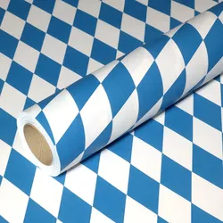 JUNOPAX Geschenkpapier Raute weiß-blau 50m x 0,40m, nassfest