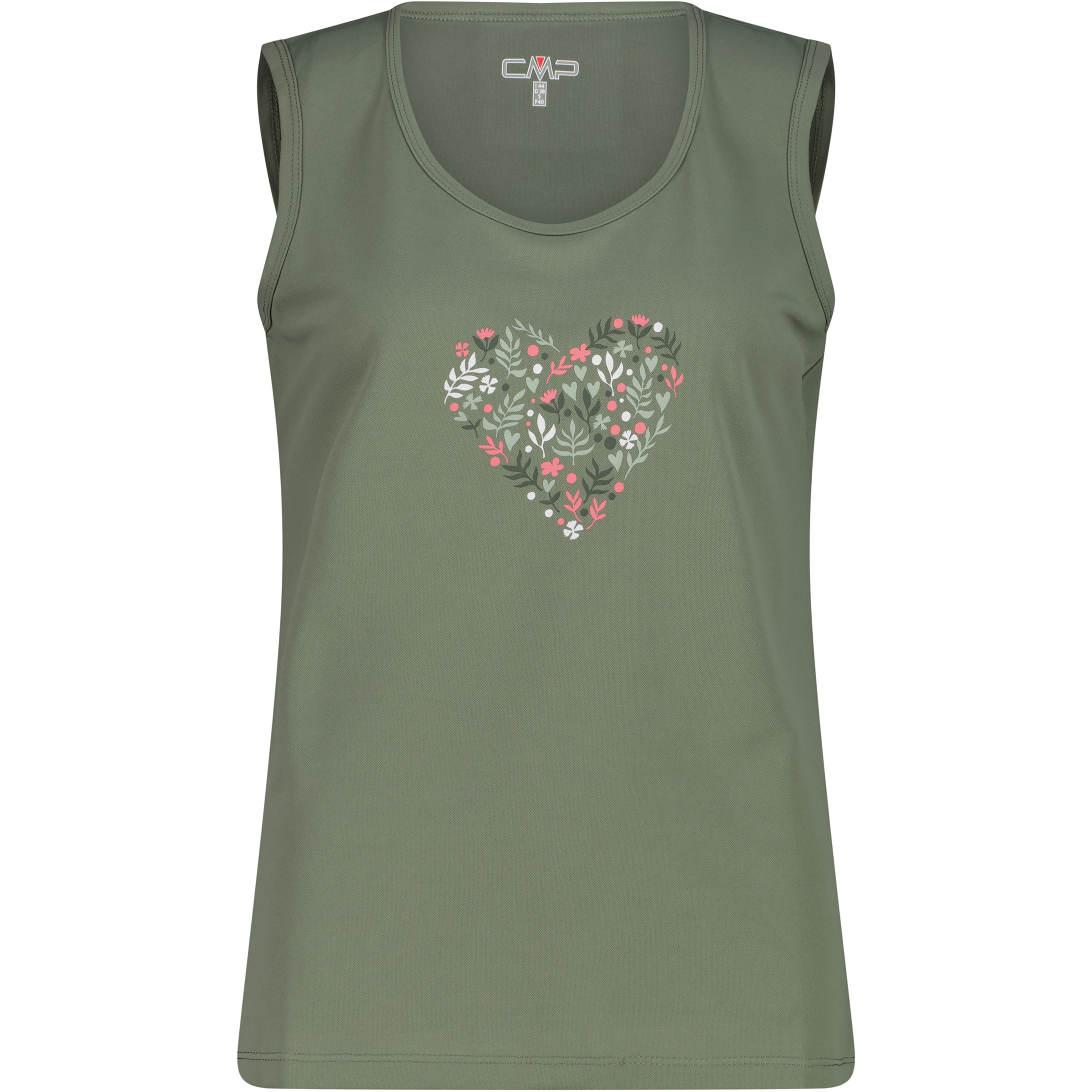 CMP Print Damen Tanktops oliv Größe S Trekking Geruchsneutralisierend