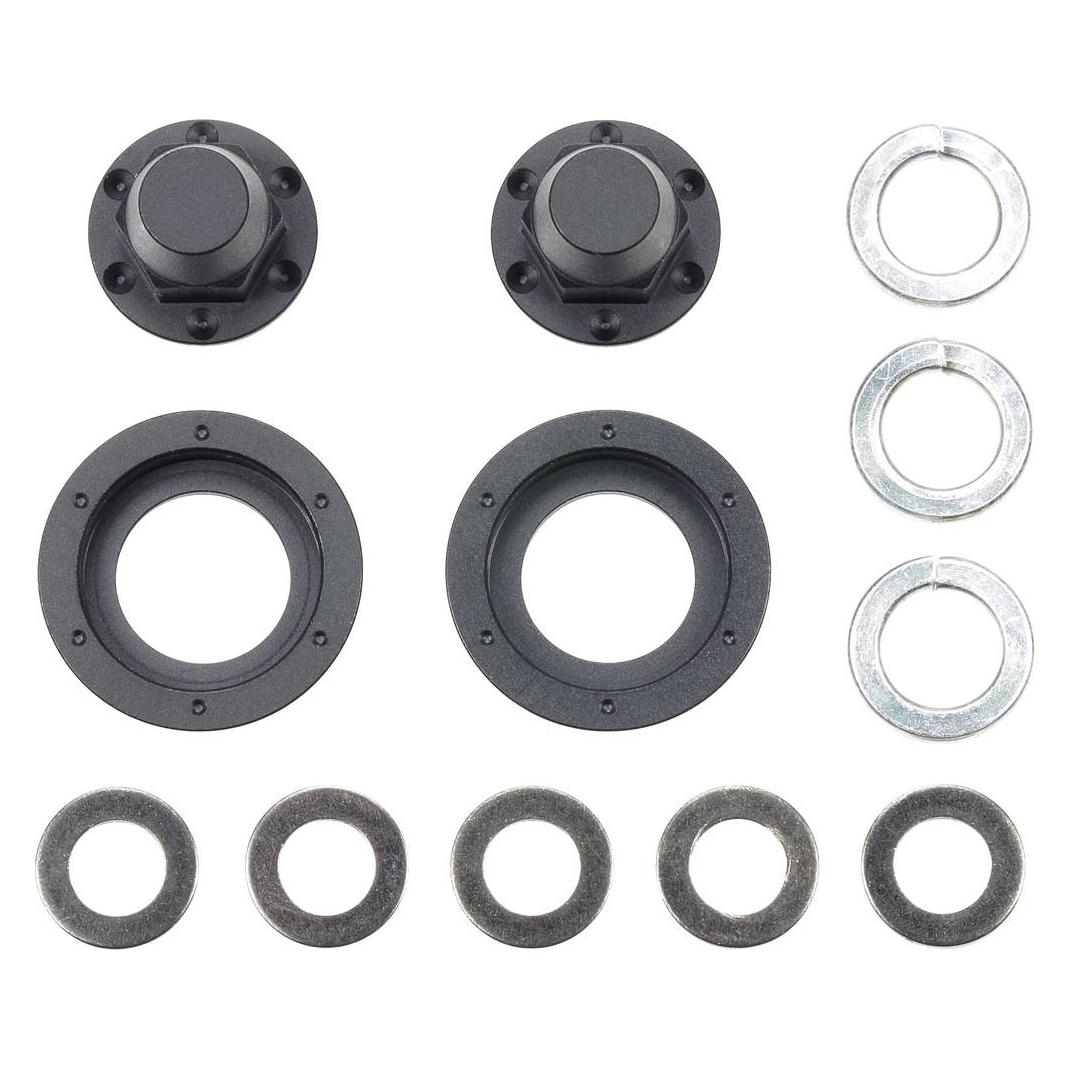 Tamiya Hub Nuts Single Wheel (Black/2pcs) (TAM 56556)