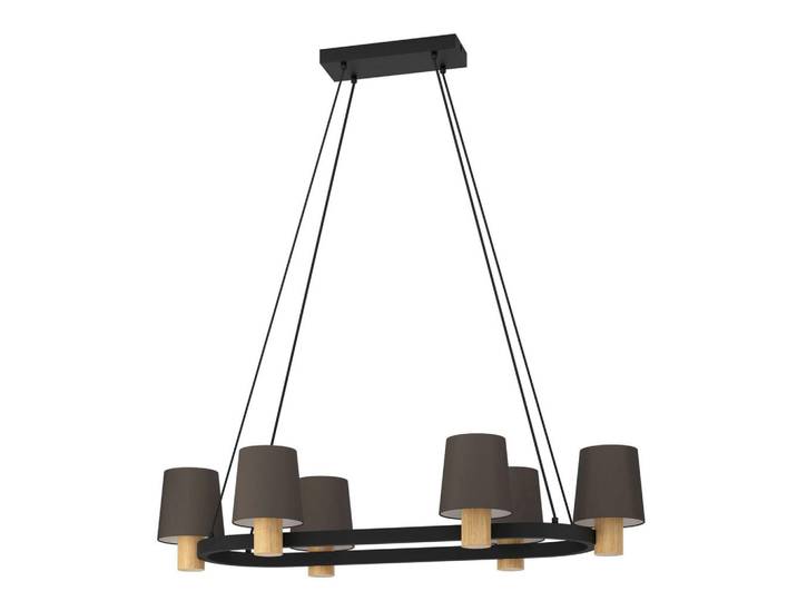 Eglo Hängeleuchte, Braun, Schwarz, Cappuccino, Holz, Metall, Ahorn, länglich, 51x110x108 cm, Lampen & Leuchten, Innenbeleuchtung, Hängeleuchten, Pendelleuchten