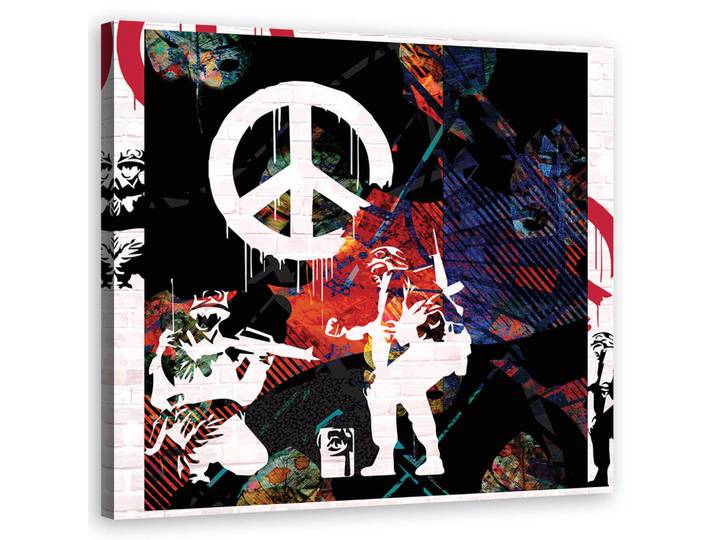 Feeby Wandbild banksy cnd solider, Mehrfarbig, Abstrakt, Rechteckig, 50x50 cm, Bilder & Rahmen, Bilder, Leinwandbilder