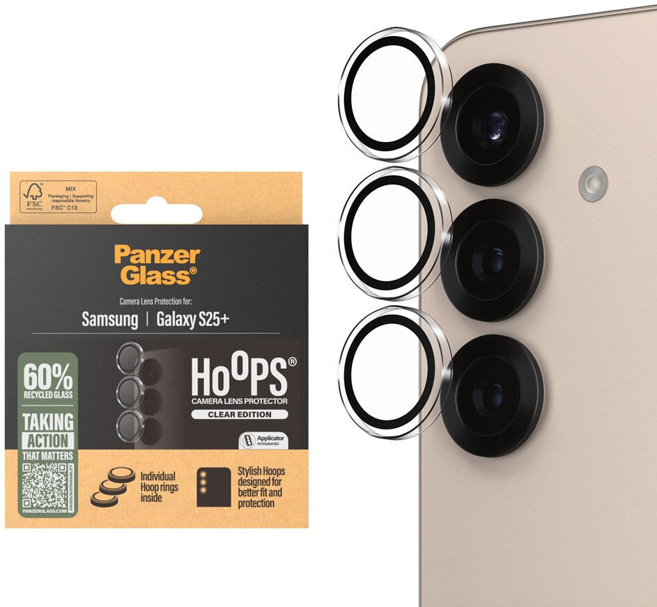 Samsung Galaxy S25+ (Plus) PanzerGlass Hoops - Beskyttelse til Kamera - Gennemsigtig