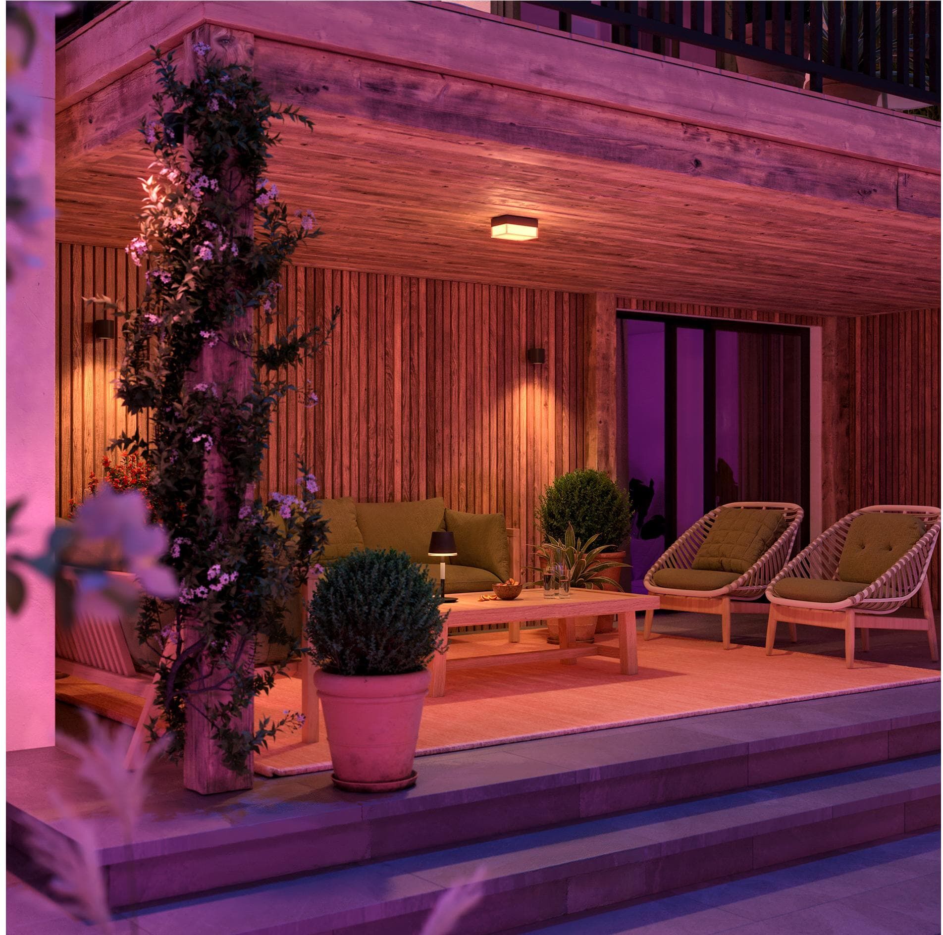 Philips HUE Wandleuchte "Muscari Wandspot Smart Outdoor", weiß, neutral, H: 9cm, Leuchten, Wandleuchte weiß, neutral H: 9cm