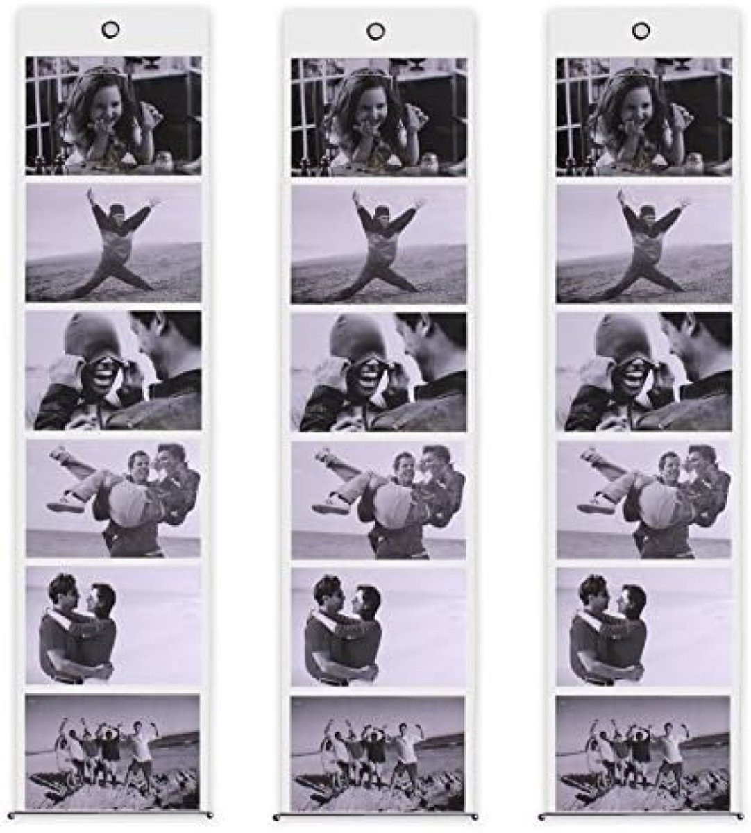 PromoHome Fotogordijn Set met 3 Transparante Fotohouders voor 6 Foto's van 10x15 cm