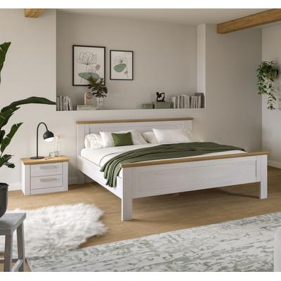 Schlafzimmer-Set HOME AFFAIRE "COSENZA, 2-teilig., best. aus: Bettgestell & Nachttisch", weiß (sibiu lärche nachbildung, artisan eiche nachbildung), ohne Matratze, B/H: 180cm x 200cm, Schlafzimmermöbel-Sets, Schlafzimmer, Schlafen, Set, Kombination,...