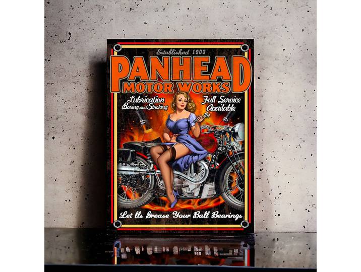 Plaque publicitaire Pin-up - Panhead