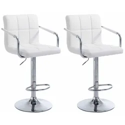 CLP 2er Set Barhocker Lucy V2 chrom   Farbe: weiß, Gestell Farbe: chrom
