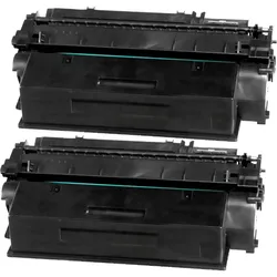 2 Kompatible Toner ersetzt HP Q7553XD 53X Doppelpack schwarz