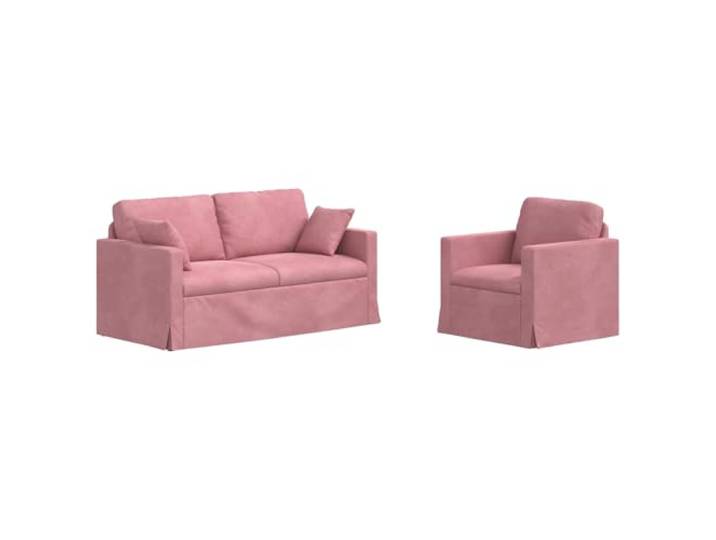 GHVBNMF Modulares Sofa Set 2-Teilig Samt Couch Rosa mit Metallrahmen Flexibles 2er Set Wohnzimmersofa mit weicher Schaumstoffpolsterung, abnehmbarem Bezug und modernen schwarzen Beinen.