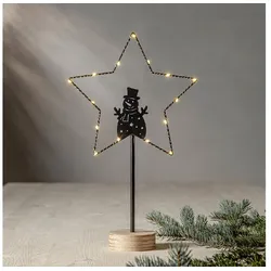 LED Standleuchte Star mit Batterie und Holzfuss