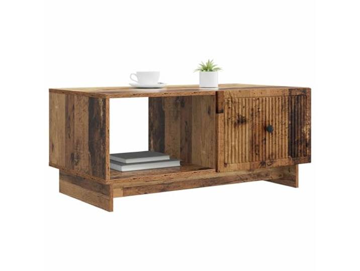 KTHLBRH Couchtisch aus antikem Holz, 90 x 50 x 40 cm Technisches Holz, 2 Türen, Griffe aus Metall, pflegeleicht, vielseitig einsetzbar