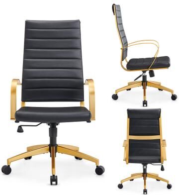 CAROCC Ribbed Computer Office Chair Adjustable Swivel High Back Desk Chair