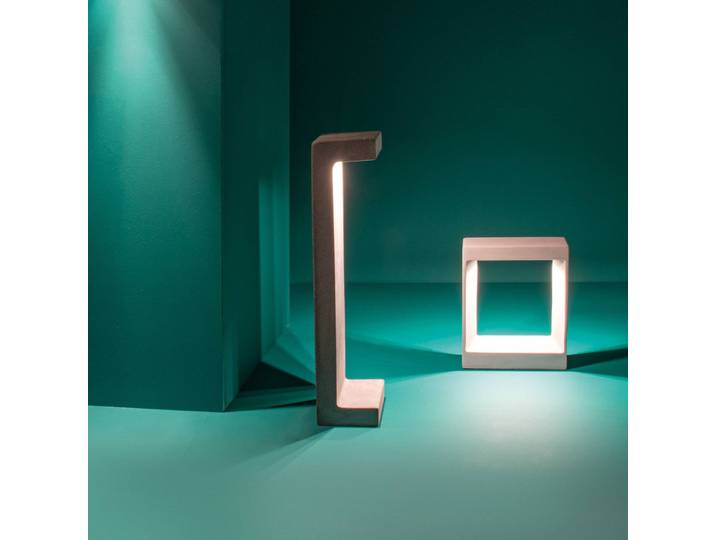 Zambelis LED Wegeleuchte E192, alu / grau / zink, Beton, Modern, LED Außenleuchte
