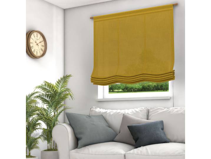 Raffrollo NEUTEX FOR YOU Mara-ECO Gr. 4, gelb, B:120cm H:140cm, Jacquard, Obermaterial: 100% Polyester, Raffrollos, Raffrollo
