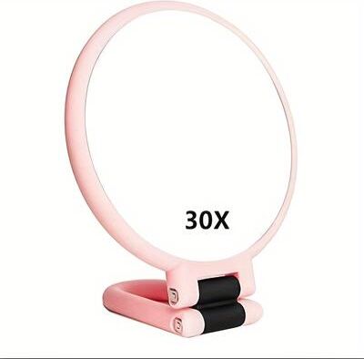 Fusion Finds Adjustable Travel Makeup Mirror With Magnification Dual Sided Handheld Vanity Mirror pink