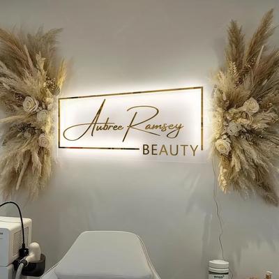 Custom LED Acrylic Business Logo Sign Backlit Salon Studio Wall Signage Custom LED Acrylic Business Logo Sign Backlit Salon Studio Wall Signage