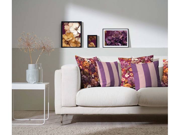 Coussin Stripe Mauve/Mauve 46 x 46cm Polyester