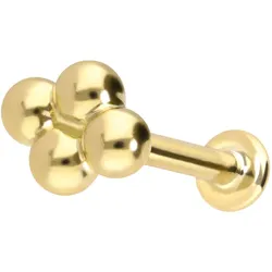 14 Karat Gold Labret mit Innengewinde 4 KUGELN