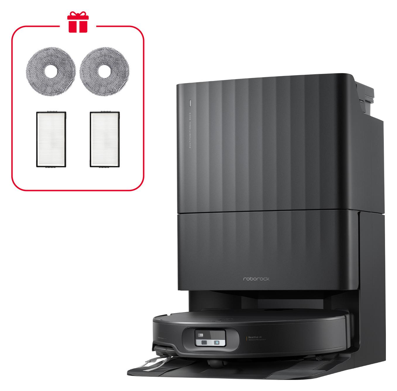 Roborock Qrevo Edge 2X, Beutellos, Schwarz, 0,24 l, Hot water mop washing, Hot air drying, Auto dust emptying, Ladend, Auto water refill, 2,7 l, 0,067 l