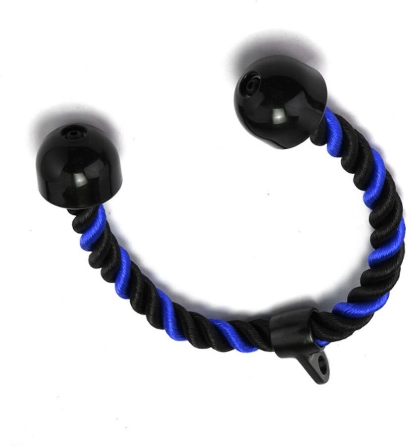 INF Corde double triceps pour tirage - Accessoire haute poulie pour lat pulldown, face pulls et extensions, Polyester + Alliage Noir + Bleu