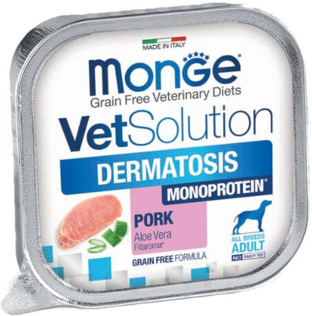 Monge & C. Monge Vetsolution Canine Dermatosis Umido Cani 150g Gusto Pork