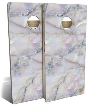 Skip's Garage Multi Colored Marble Outdoor Cornhole Board Set
