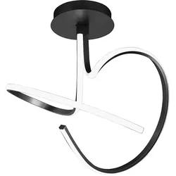 ROSSINI ILLUMINAZIONE Curvy - 39W 3000K IP20 LED-Deckenleuchte mit Aluminiumstruktur in mattschwarzer Oberfläche, geschwungenem und abgerundetem Design - Rossini Group