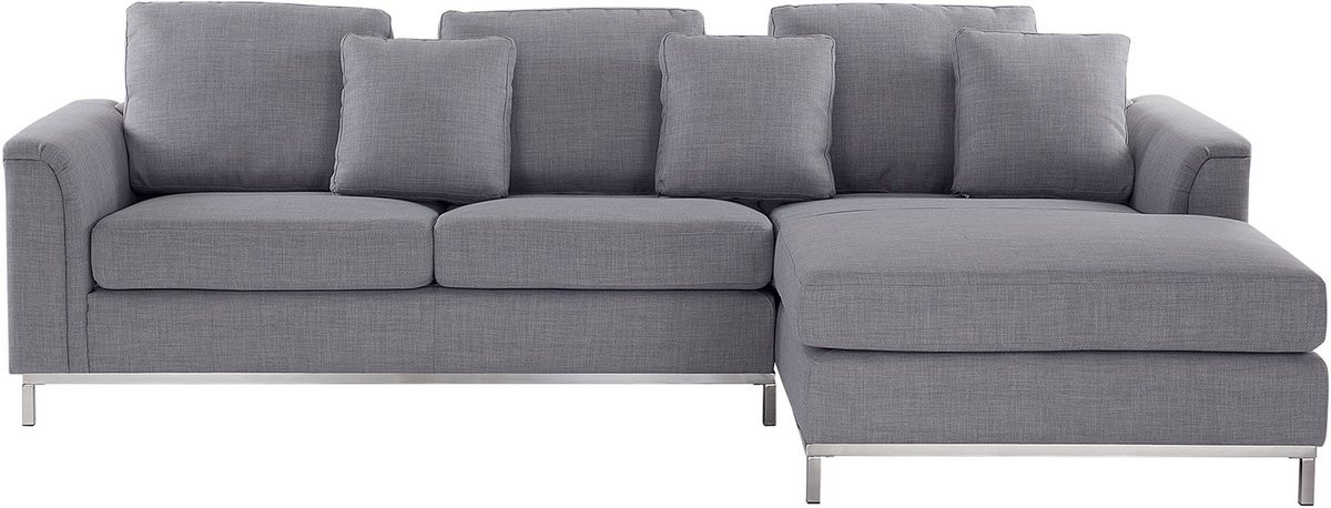 Beliani Oslo Hoekbank - Lichtgrijs - 270 cm