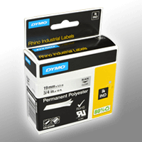 Dymo Label Band IND 622290 schwarz auf klar 19mm x 5,5m Polyester permanent