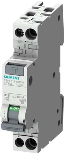 Siemens Interrupteur différentiel/sectionneur compact type A, 30 mA, B10 5SV1316-6KK10 (5SV13166KK10)