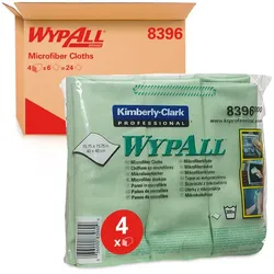 Microfasertuch Kimberly Clark WYPALL 40 x 40 cm Grün 1 Lagig Material: Mikrofaser, 4 Päckchen x 6 Tücher
