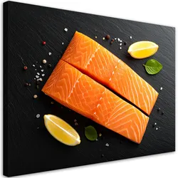 LEINWANDBILD Lachs Fisch Natur 90x60cm