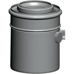 Anschluss-Adapter DN80/125 mit Meßstutzen, L:150mm, weiß steckbar