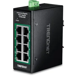 TRENDNET TI Hardened Industrial Railmount Gigabit Switch, 8x RJ-45, 200W PoE+
