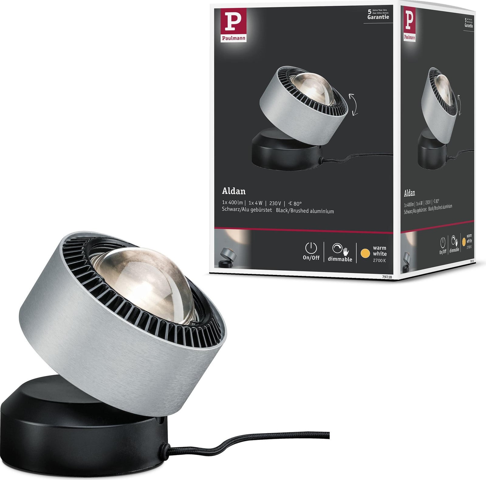 Paulmann Aldan LED-tafellamp voor accentverlichting