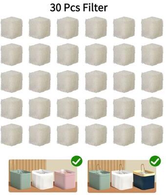 Uplift Picks Pet Water Dispenser Replacement Filter Sponge For Cat And Dog Water Fountains 30 Pcs Filter