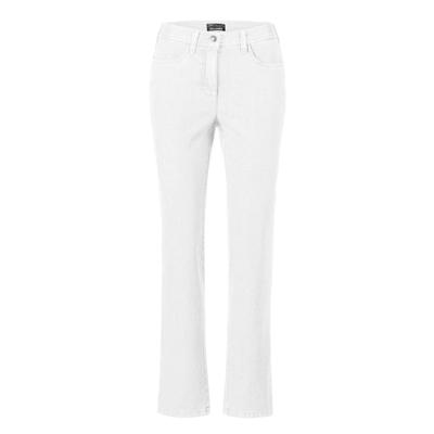 Regular-fit-Jeans GOLDNER "Kurzgröße Klassische Jeanshose ANNA", Damen, Gr. 24, K-Gr, weiß, Obermaterial: 78% Baumwolle CO. 20% Polyester PES. 2% Elasthan EL., Jeans